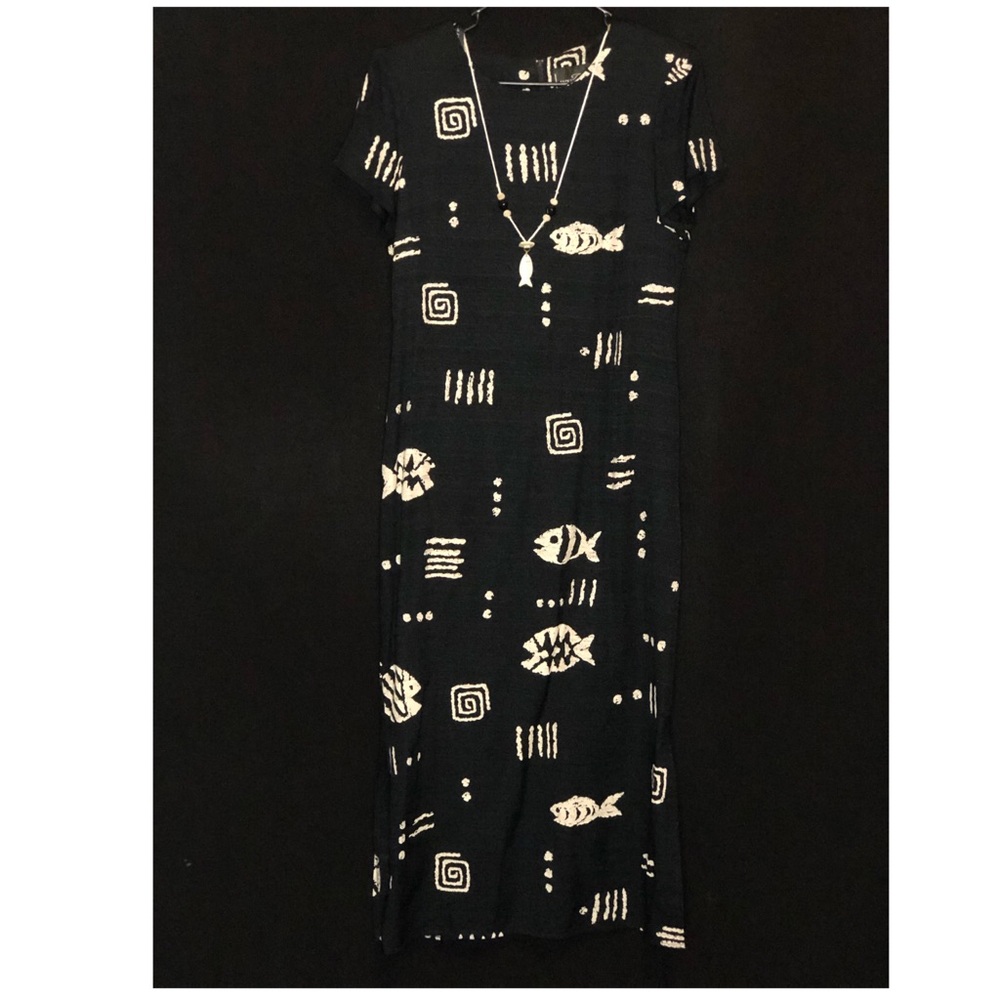 Black and White mud cloth styled dress